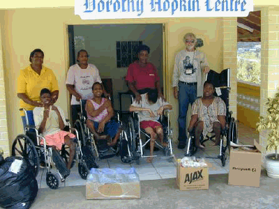 Wheelchair distribution at the Dorothy Hopkin Center